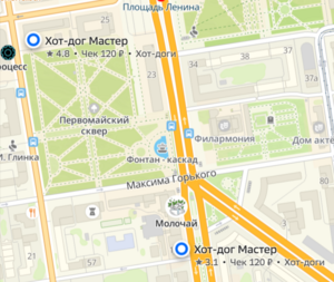 Две точки Хот-Дог Мастер на карте